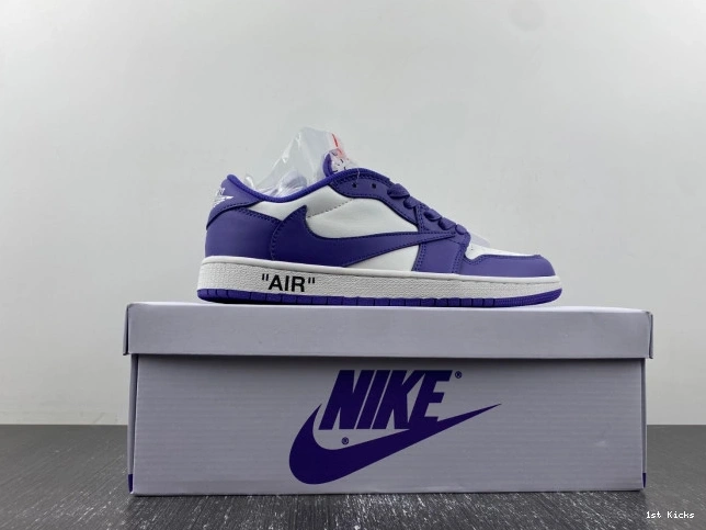 1st Kicks Shoes 1 X CUSTOM AIR DM7890-386 X TRAVIS OFF-WHITE SCOTT JORDAN 0824